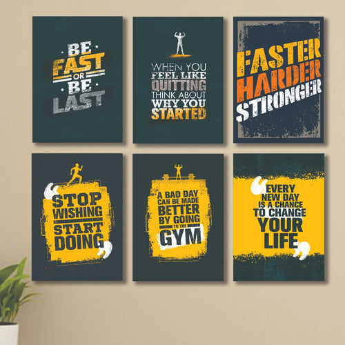6 PC Motivating Wall Art Cardboard Phototiles Durable Elegant Stylish Inspiring And Creative Decorative Home And Office Collection - 5*7