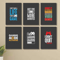 6 PC Wall Decor Cardboard Phototiles With Double Tape For Back Sticking Gaming Quotes(5*7size)